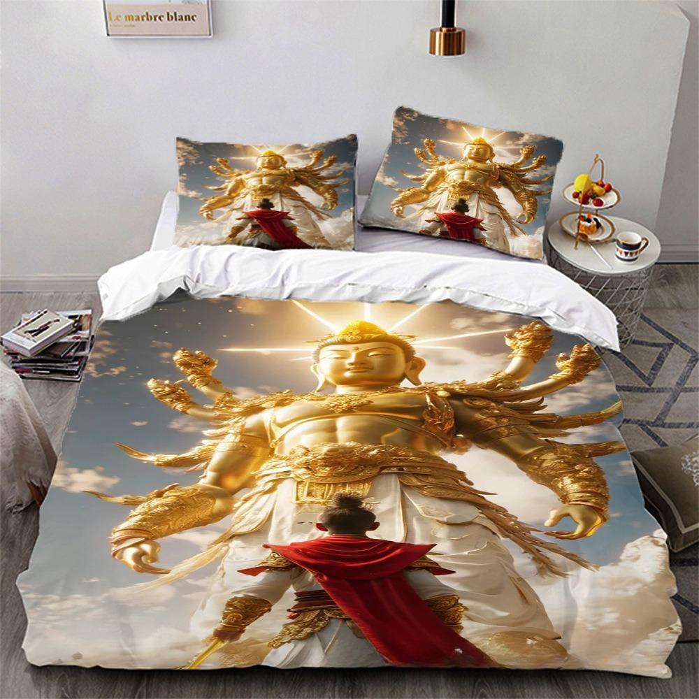 

Comforter Black Myth Wukong Bedding Setchildren S Soft Ingle Double Full King Bed King Bed Set Comforter (quilt)-EU Single(135*200cm)3pcs
