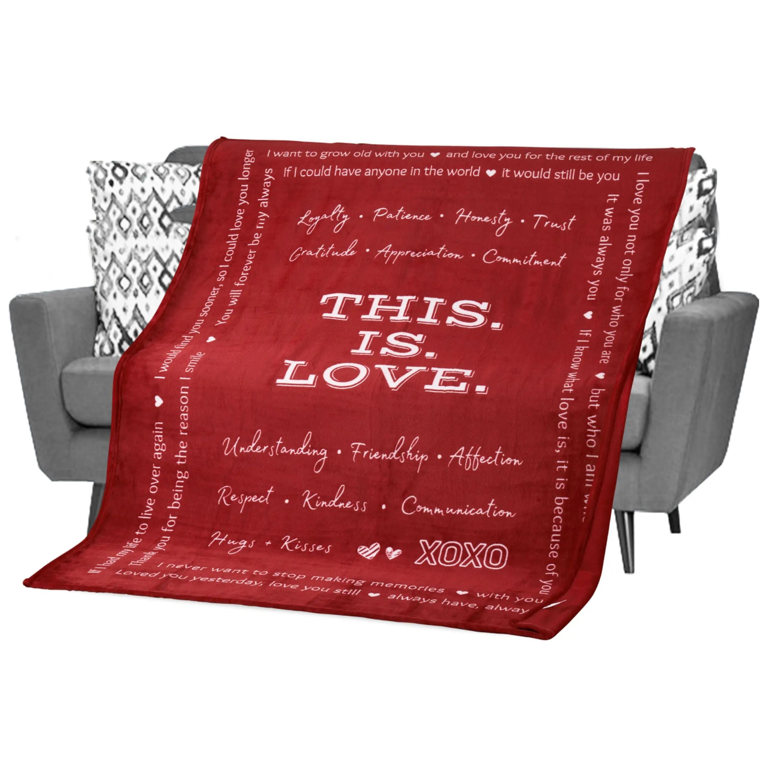 Valentines Day Blanket Kiss Me Red Lips Blanket Festival Birthday Gifts for Women Girlfriend Wife Flannel Love Throw Blankets 75x90cm