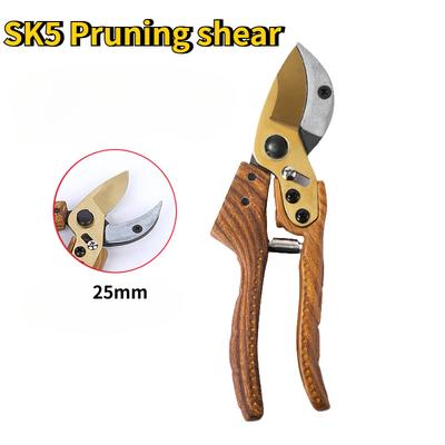 SK5 Steel Twocolor Blade Gardening Shears Bypass Pruning Scissors Heavy Duty Pruning Manual Pruning GardenTool Wood Pattern