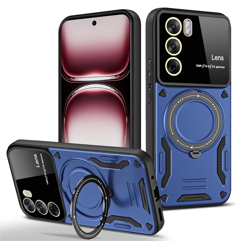 For OPPO Reno 12 Pro 5G Case Shockproof Armor Magnetic Phone Cases for Reno 12Pro Reno12 Pro 5G Stand Holder Ring Back Cover