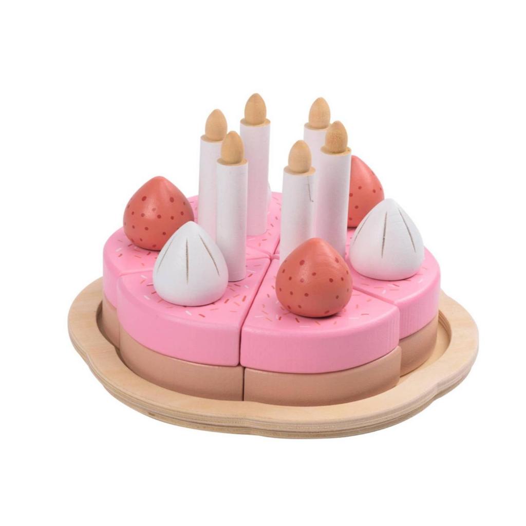 Play Food Two-Layer Pretend Birthday Cake Toy Hand-Eye Coordination for Toddlers