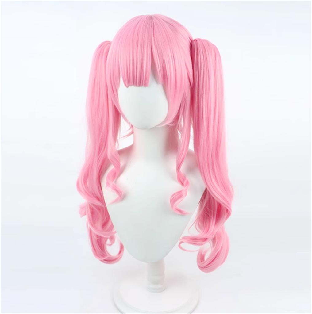 Cosplay VTuber Mori Calliope Sleepwear Ver Wig Game Anime Party Pink Curly Wig