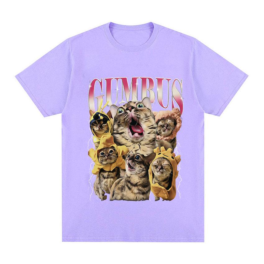 GUMBUS Funny Cat Meme Graphic TShirt Unisex Women Fashion Harajuku Short Sleeve T Shirt Vintage Oversized High Quality Cotton Tees