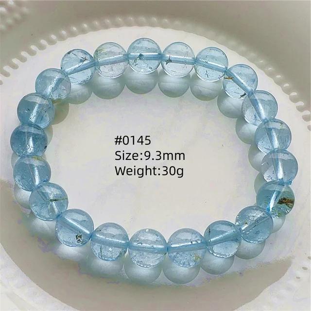 Natürlicher Blauer Topas Klare Runde Perlen Trendiges Unisex Armband Schmuck Party Geschenk 7mm 8mm AAAAAA