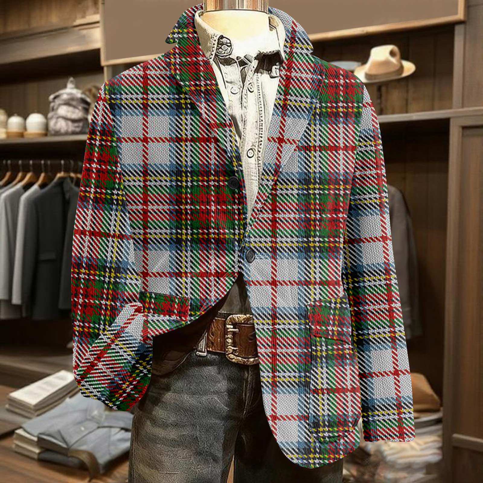 

Чоловічий друкований вельветовий теплий піджак-кардиган з кишенями, чоловічий повсякденний костюм L