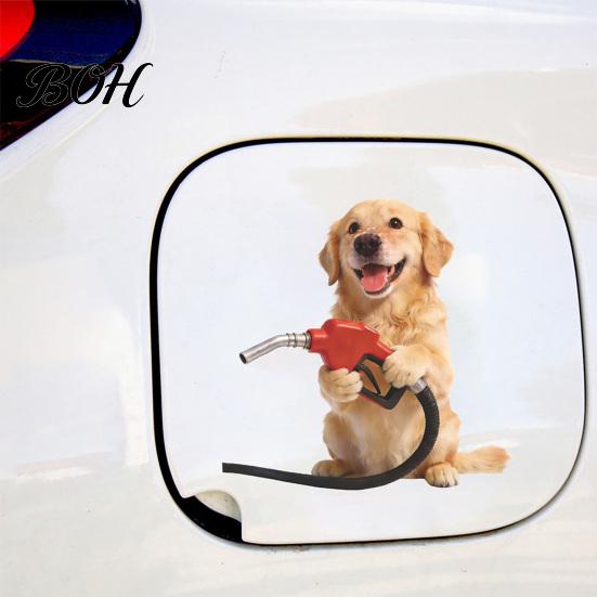 Automotive Fuel Cap Sticker Fun Sticker, Cute Dog Cat Mouse Car Waterproof Self Adhesive Animal Decal for Cars Windows Tailgate