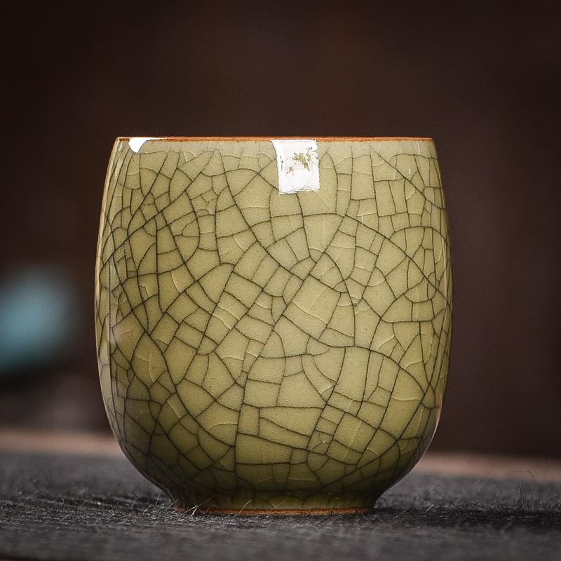 Celadon Glaze Ceramic Tea Cup with Crackle Ice Pattern 6 Colors Personal Master Cup Handmade Gongfu Tea Set Aesthetic Gift