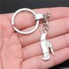 Punk Airplane Gear Steampunk Themed Antique Bronze Metal Keychain with 30mm Ring for Boys Bag Charm