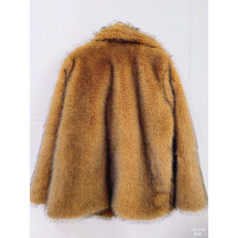 Fur Europe and The United States Popular Autumn and Winter New Fashion Imitation Fur Long Coat Suit Warm Imitation Fur Coat