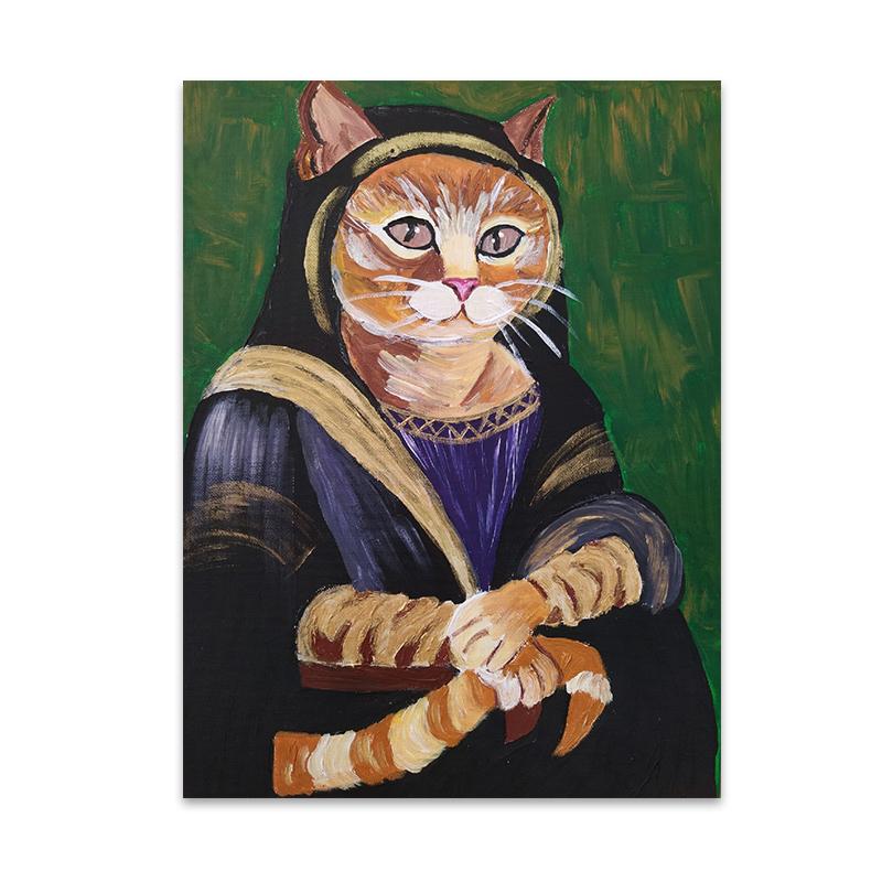 Creative Animal Cat Canvas Painting Posters and Prints Wall Art Pictures for Living Room Home Decoration