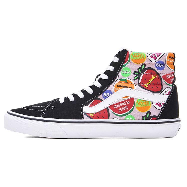 

Vans SK8 Мини Серия Супермаркет Холст Двухслойная Коровья Кожа Клубничная Бирка Модные Универсальные Повседневные Прочные Легкие Высокие Кеды для Скейтборда VN0A32QG4UC 34.5