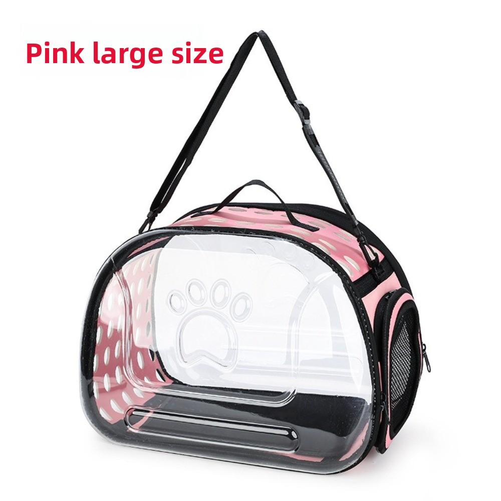 Breathable Pet Shoulder Bag Transparent Foldable Pet Carrier Lightweight Large Capacity Portable Shoulder Strap Bag