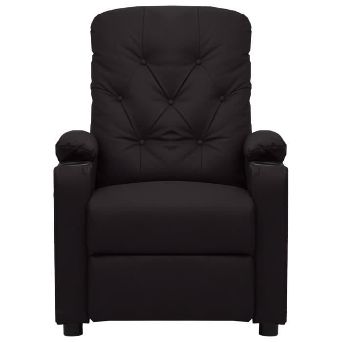 VidaXL Fauteuil de massage inclinable Noir Similicuir