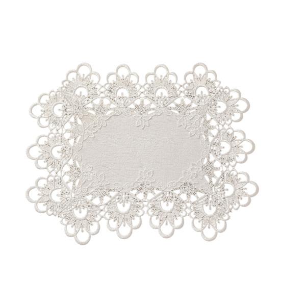 White Lace Placemat, Foldable Soft Anti-Wrinkle Table Mat, Heat Resistant Non-Yellowing Durable Dining Table Protector for Home Decor