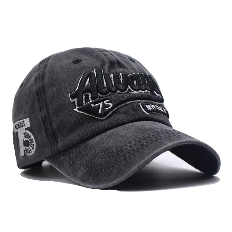 Washed and old letter embroidered cap trendy man personalized street woman sunshade baseball cap