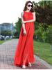 Women's Extra Long Fairy Beach Dress - Summer Chiffon, Plus Size, Spaghetti Strap