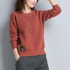 Autumn and Winter Women's Pullover Round Neck Solid Color Sweater Knitted Sweater Long Sleeved for Women