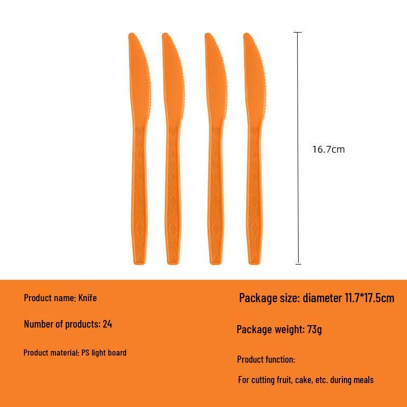 Orange Disposable Party Supplies: Paper Plates, Cups, Napkins, Cutlery, and Tablecloth