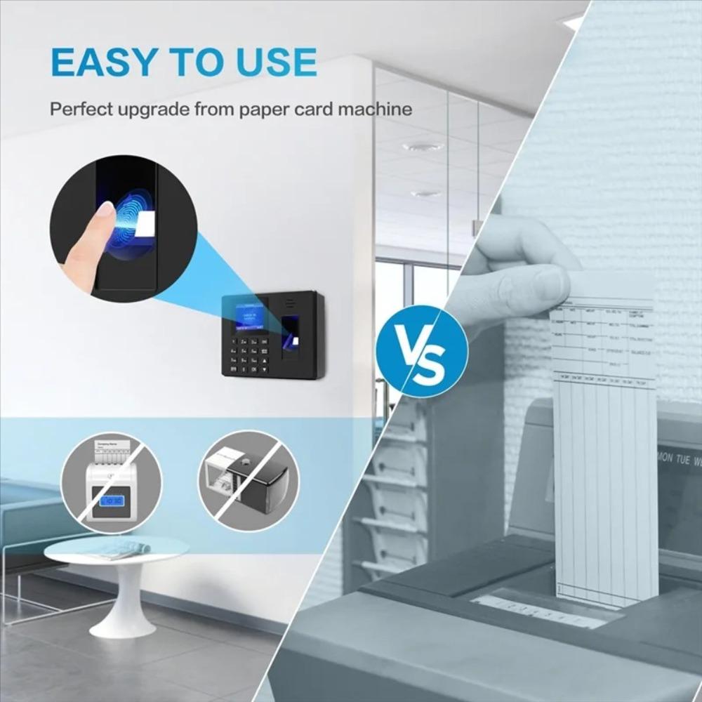Plastic Fingerprint Attendance Machine Multifunctional Lunch Time Editor  USB Data Manage
