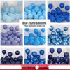10-Zoll Verdicktes Latex Blau & Chrom Metall Dekorative Ballon-Set