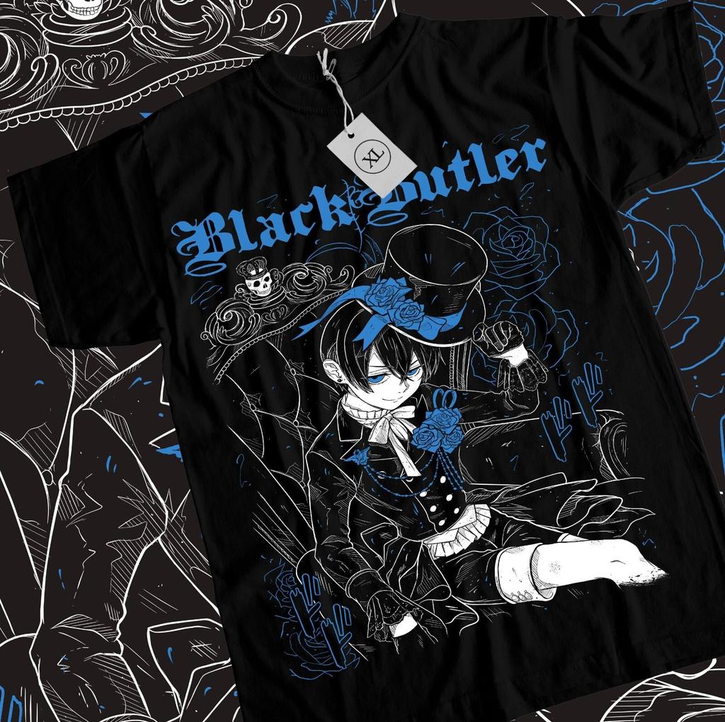 Black Butler Tshirt Sebastian Ciel Toboso Yana Kawai Anime Tee Shirt All Size