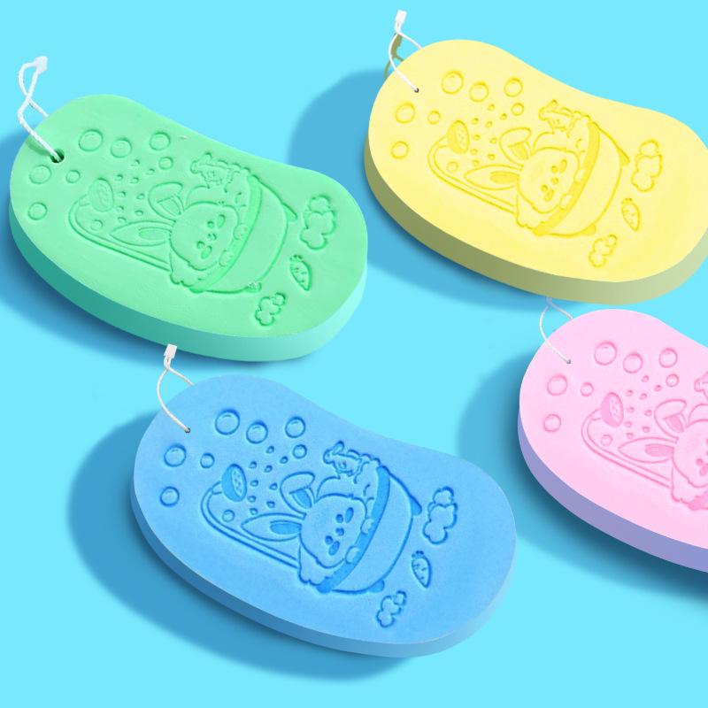 Kinderbadeschwamm zum Baden zum Entfernen von Schmutz, erbsenförmiger Scheuerschwamm, mondförmiges Badetuch, Schlammschwamm