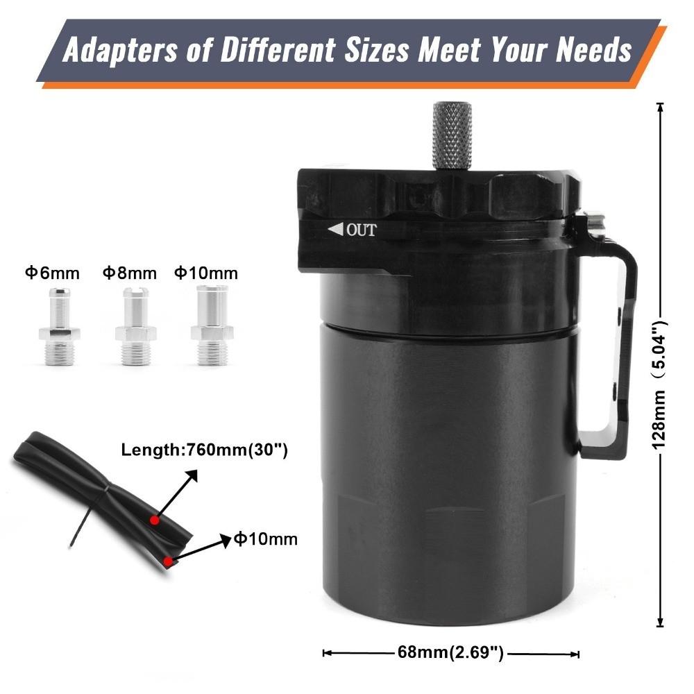 300ML Capacity Oil Catch Can Aluminum Material Oil Reservoir Tank Oil Separator For Car Engine