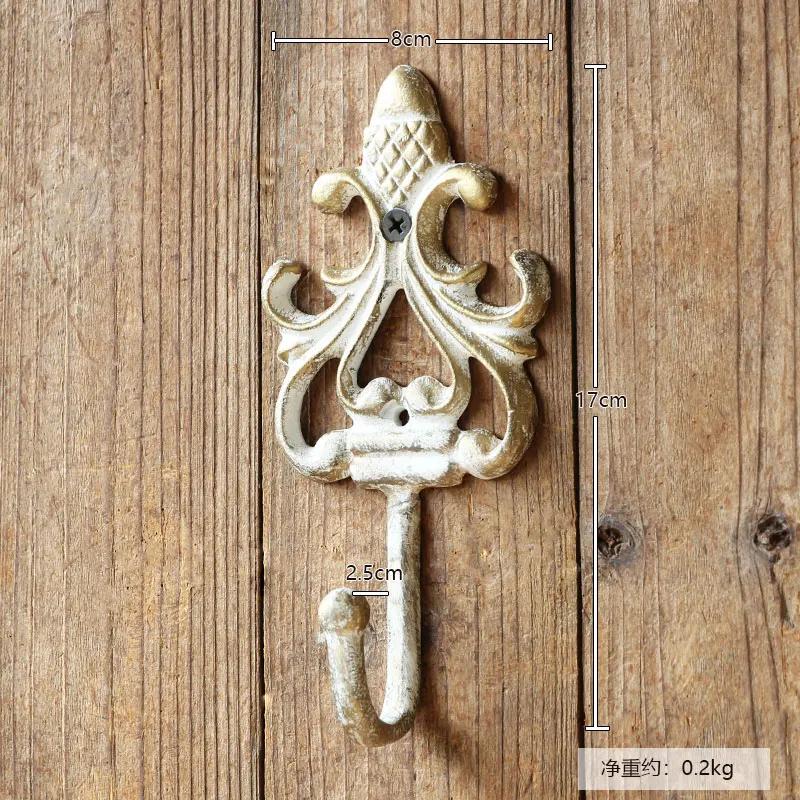 Retro Iron Art Cast Iron Hook Courtyard Garden Outdoor Wall Decoration Clothing Store Clothing Hat European Style Clothes-hook