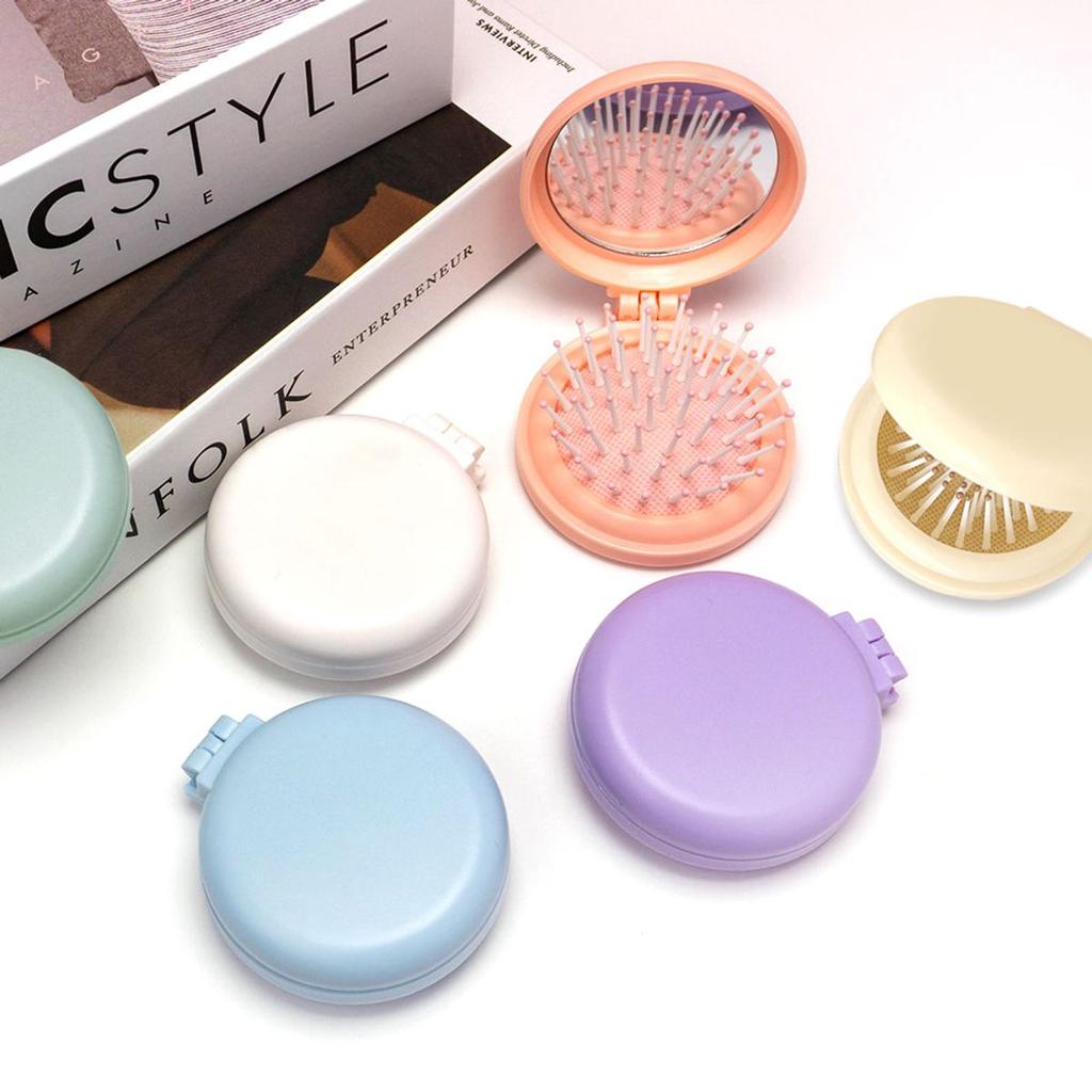 Macaron Mini Brush Hand Mirror