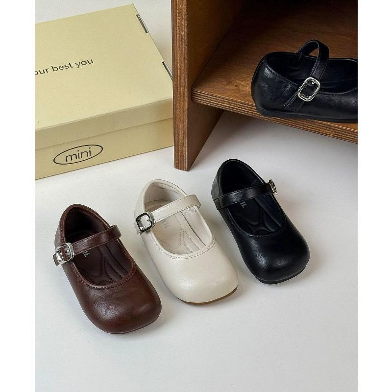 Vintage French Pastoral Style Little Girls Princess Casual Leather Flat Shoes