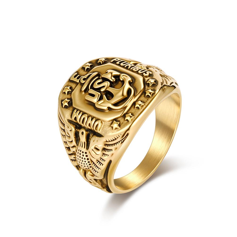 

Men s U.S. Navy Anchor Bald Eagle Stainless Steel Ring Retro Vintage Eagle Ring New 13