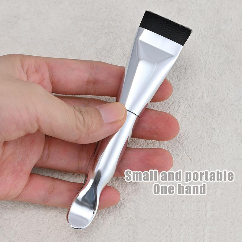 Face Mask Applicator Brushes Double-Ended Makeup Brush With Spoon Flat Soft Hair Facial Cleansing Skin Care Makeup Beauty Tool