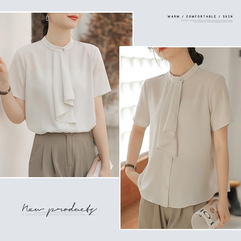 Bowtie Short Scarf Cut and Suit Everyday Large M [SPRING SEAON] Blouse, Sleeve, Tie, Women's, Ribbon, Neat, Sewn, Top, Office, Business, Formal,