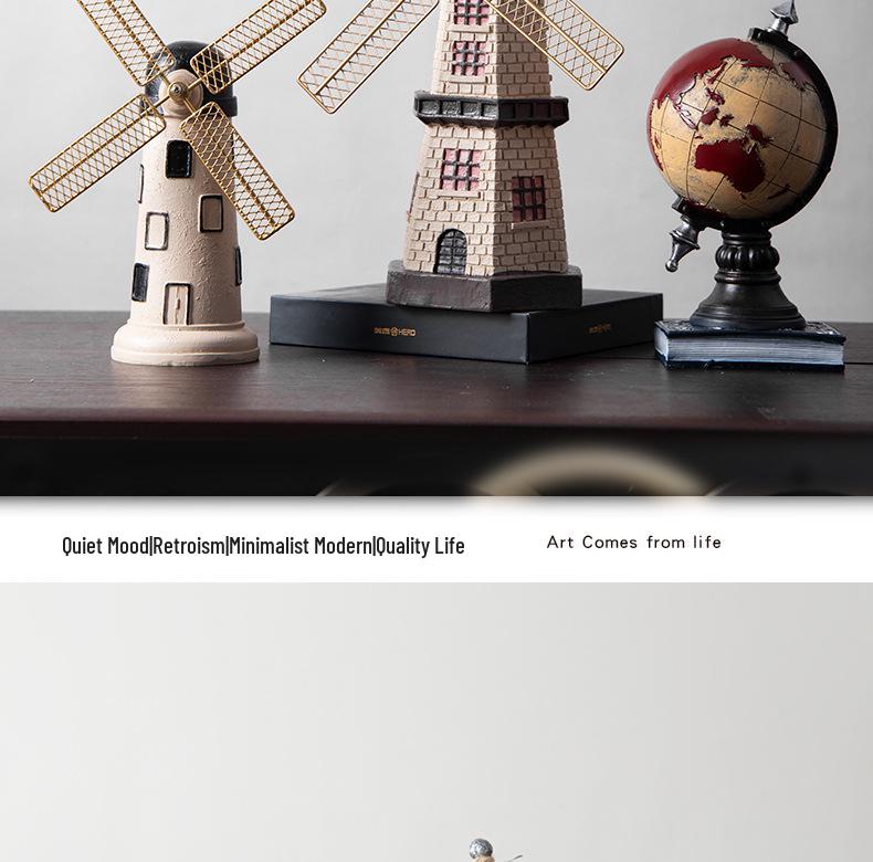 Moderní Retro Nizozemský Větrný Mlýn Vínová Skříňka Stolní Dekorace