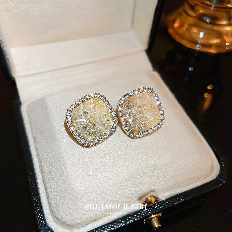 GemChic Women's Earrings Trendy Ear Stud Needle Gradient Imitation Gem High-Grade Earrings Exquisite Birthday Christmas Jewelry Gift