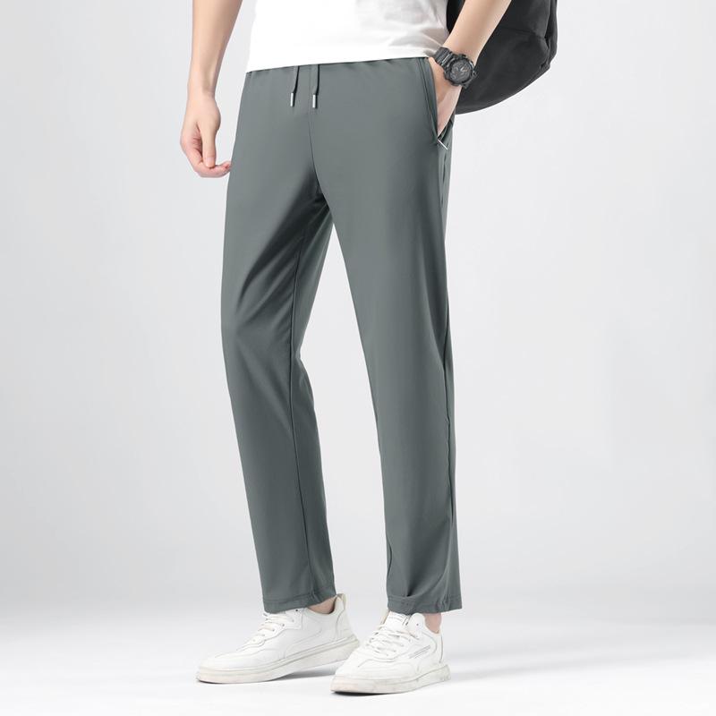 

Мужские летние спортивные штаны из ледяного шелка с быстрой сушкой 2025 - Прямые, Свободного кроя, Спортивный стиль 8XL