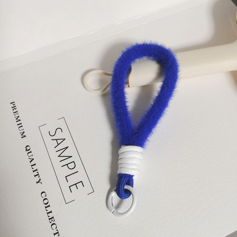 Colorful Plush Phone Wrist Strap Keychain - Anti-Lost Fashion Charm