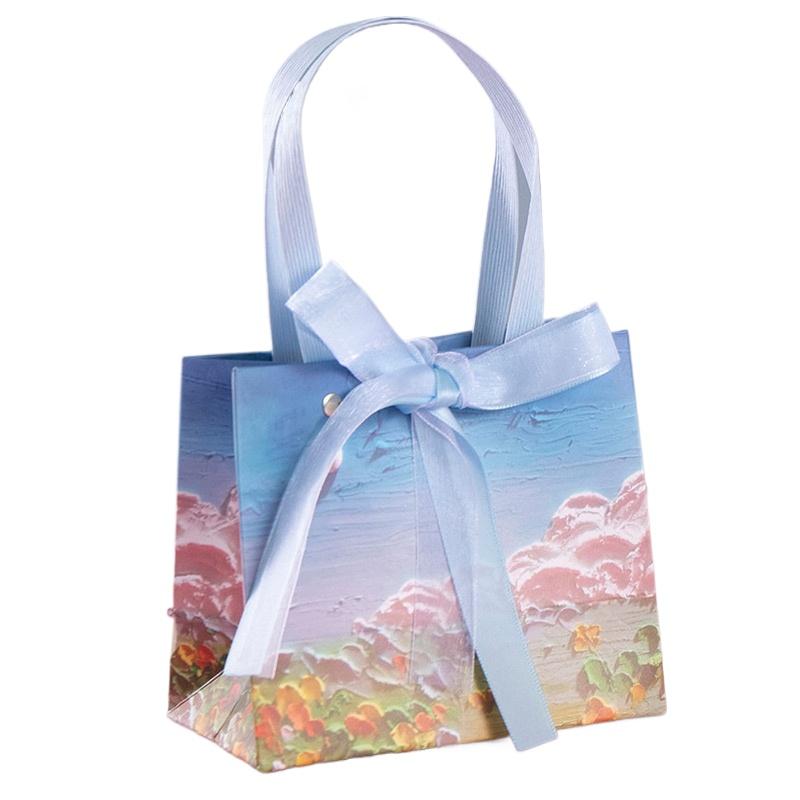 1 шт. сумка для покупок 3D сумка для хранения свадебный подарок сумка кремовая бумажная — фото 5