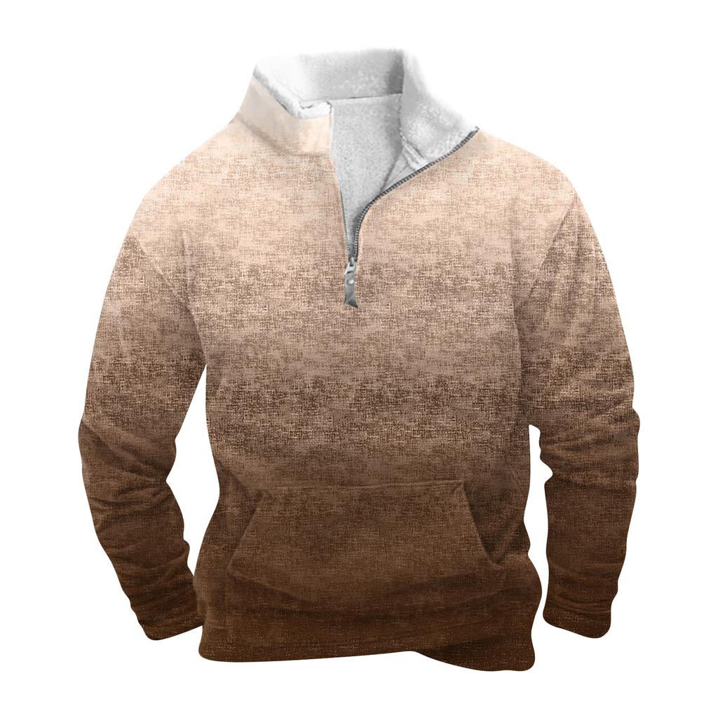 Das Herren-Sweatshirt mit Stehkragen im Frühling und Herbst ist ein Outdoor-Freizeitpullover