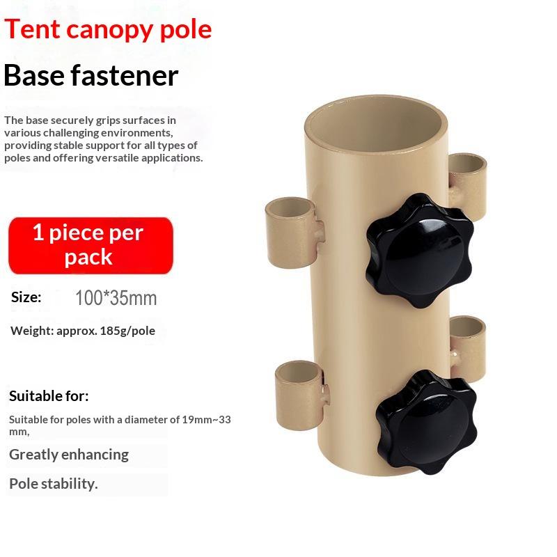 1 Pezzo Nero Supporto Palo Tenda da Campeggio Esterna Base Ombrellone Pesca in Spiaggia Tenda a Baldacchino Doppia Manopola Fissaggio Paletto a Terra Accessori