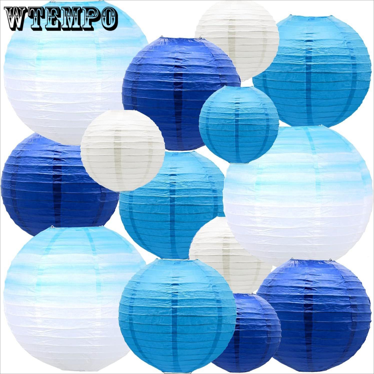 

Набор бумажных фонариков «Синий океан», 14 шт., Украшение на день рождения ребенка, Подвеска-фонарик для детского праздника 14pcs