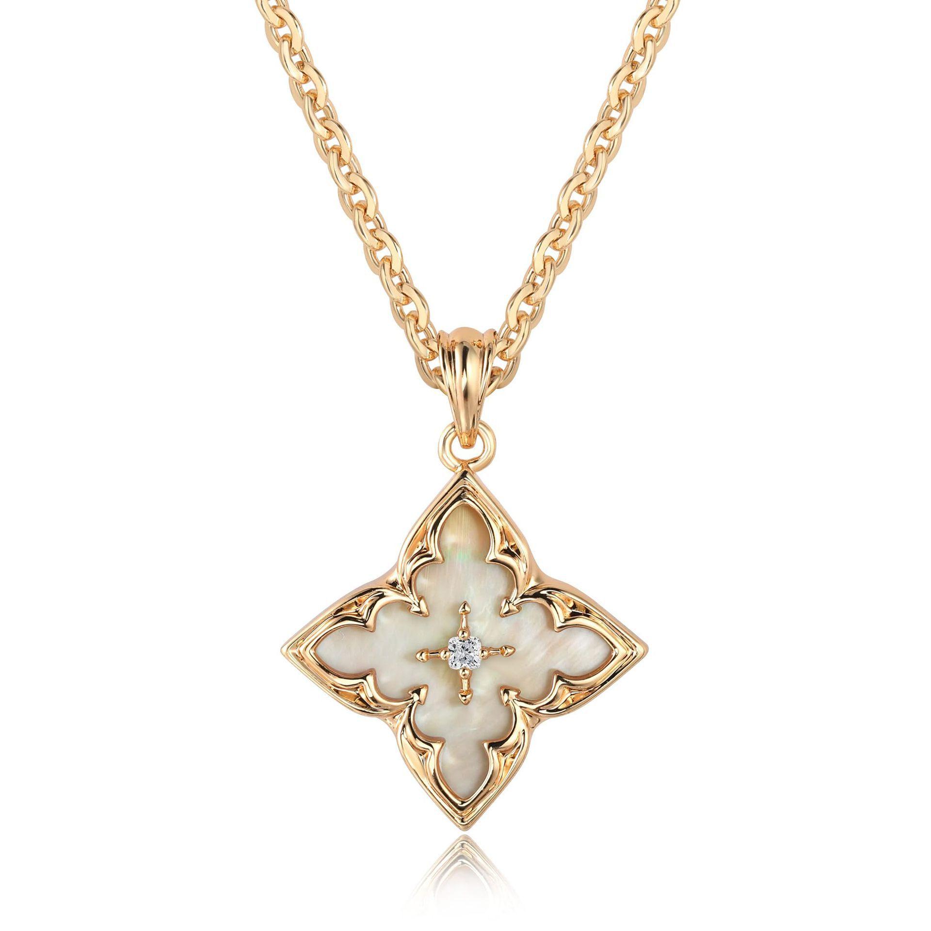 

Clover Necklace for Women Dainty CZ Pendant Necklace Adjustable Chain Choker Charm Colorful Clover Pendant Necklaces Zircon білий