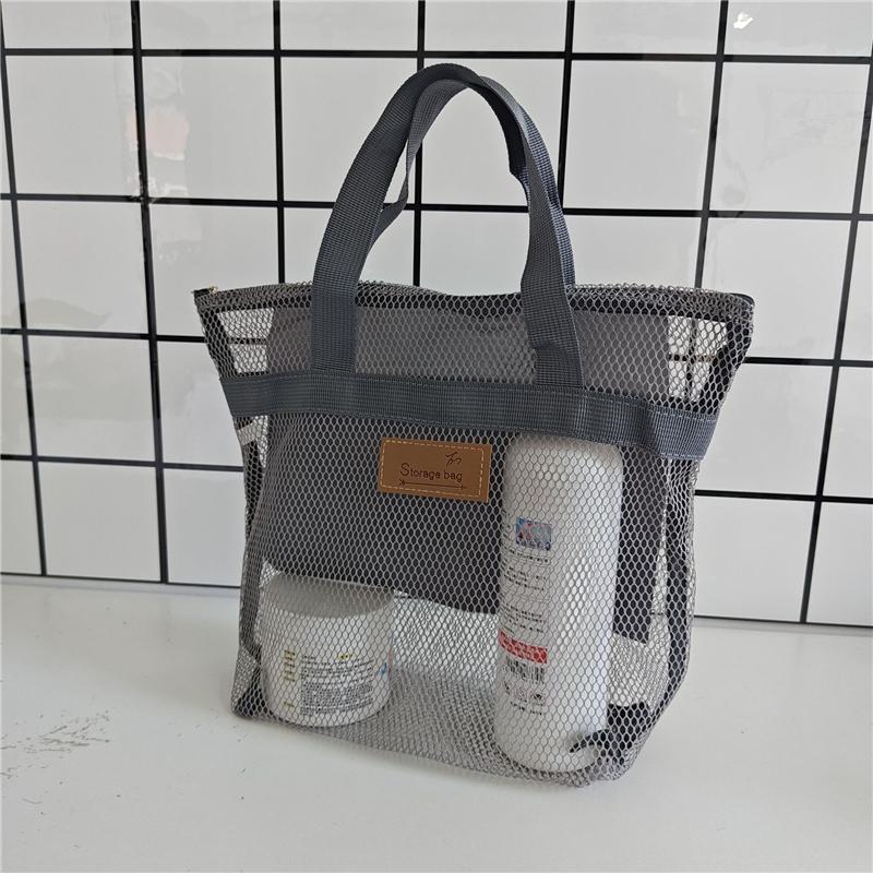 Hot Sale Large Capacity Mesh Wash Bag Large Capacity Shopping Bag Totes Shoulder Bag Foldable Portable Beach Handbags