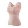 Thermal Tank Top for Women V Neck Sleeveless Camisole Top with Padded Bra Winter Warm Undershirt High Stretch Base Layer