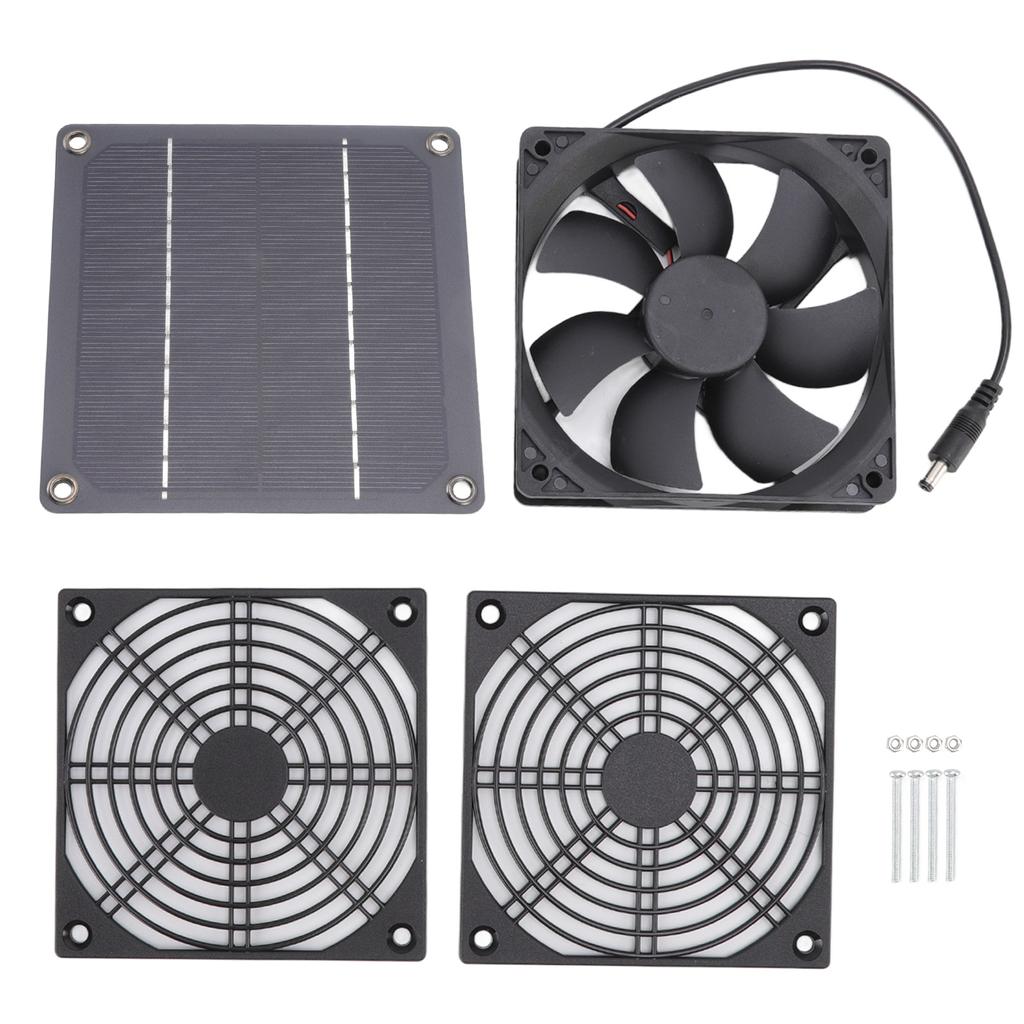 3W Solar Powered Exhaust Fan Outdoor Portable Ventilator for Greenhouse Dog Chicken Pet House