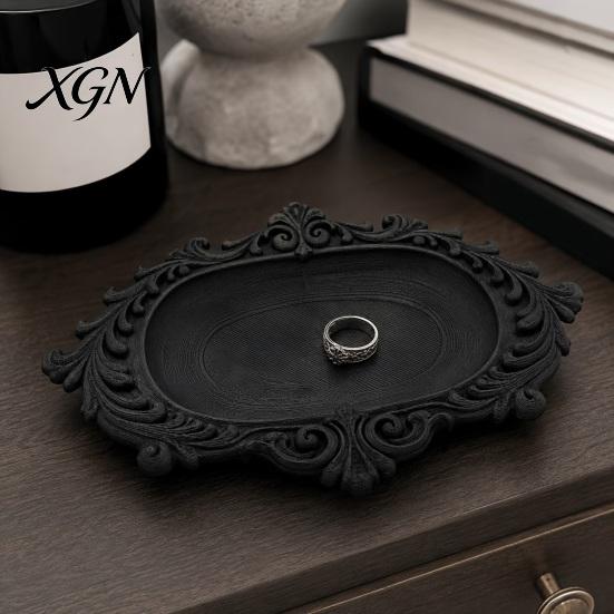 Versatile Storage Tray for Vanity Vintage Jewelry Tray, Decorative Trinket Dish Rings And Cosmetics, French Wedding Registry Style Elegant Organizer