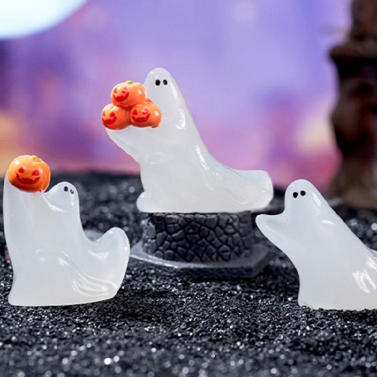 Halloweens Ghosty Figurines Night Lights Resins Ghosty Statue Sculptures Garden Decorations Monsters Figurines Ornament