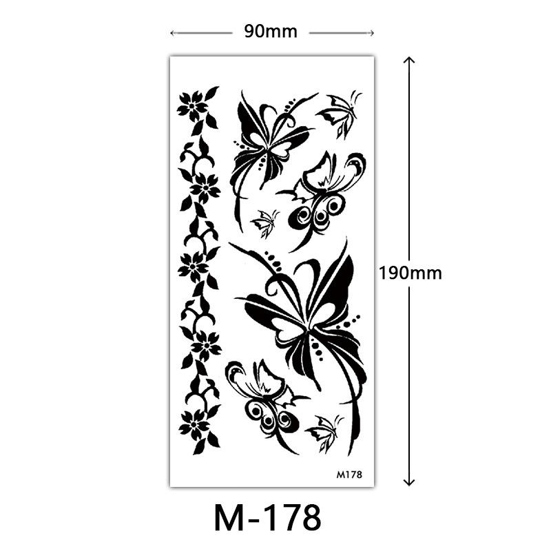 Wasserdichtes dreidimensionales Farbdruck-Tattoo-Sticker, Schmetterling Blume Tier Tattoo