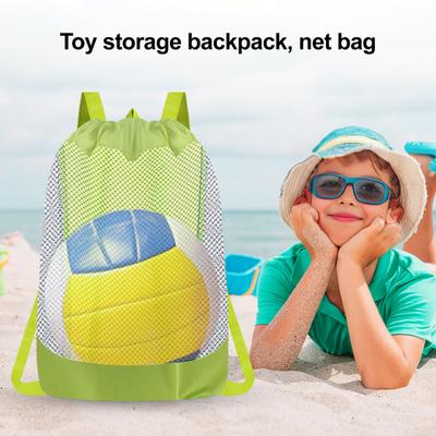 Yousheng Foldable Storage Bag Large Capacity Beach Bag Transparent Mesh Design Lightweight Swimming Backpack Beach Toy Organizer