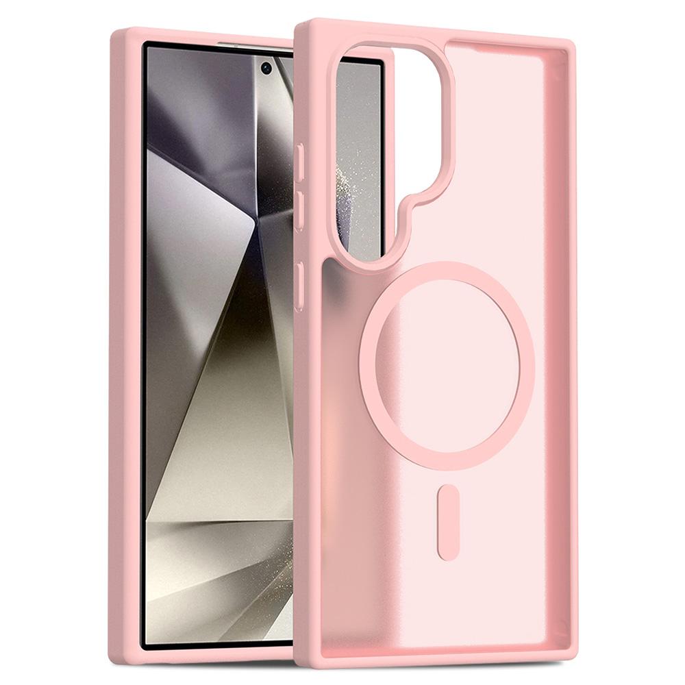 

For Samsung Galaxy S24 Ultra Magnetic Case TPU Frame Acrylic Back Phone Cover Skin Touch D